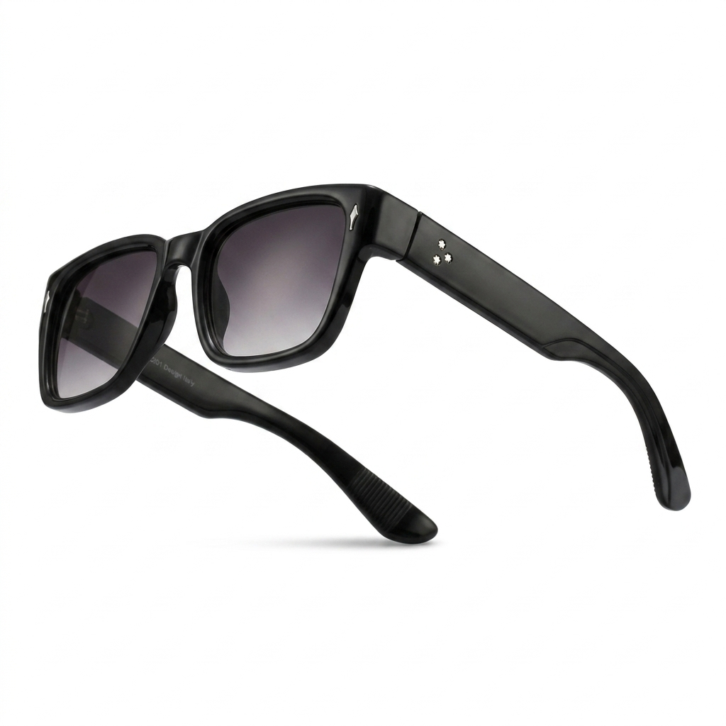 Mivdior Velvet CRYSTA Matt Black  Frame Black Lens Sunglasses