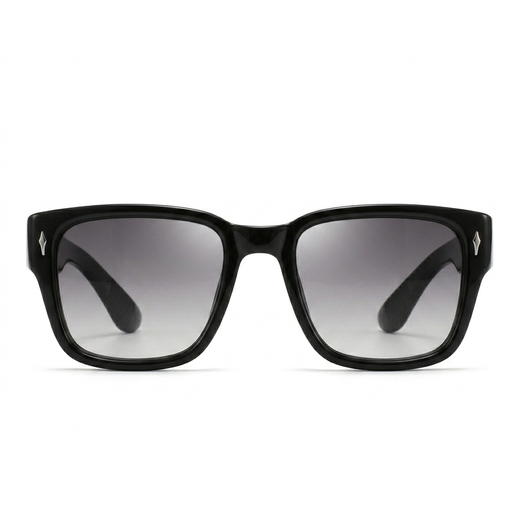 Mivdior Velvet CRYSTA Matt Black  Frame Black Lens Sunglasses