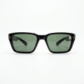 Mivdior Eclipse CRYSTA Glossy Black  Frame Green Smoky Lens Sunglasses