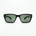 Mivdior Eclipse CRYSTA Glossy Black  Frame Green Smoky Lens Sunglasses