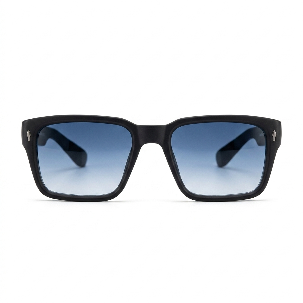 Mivdior Monarch CRYSTA Matt Black  Frame Blue Gradiant Lens Sunglasses