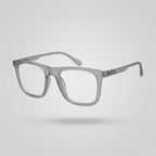 Premium Frost Grey Transparent Square Eyeglasses – Ultra Lightweight TR90 Minimal Unisex Frame