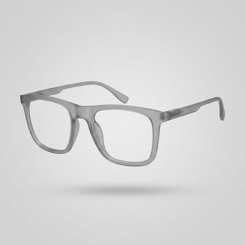 Premium Frost Grey Transparent Square Eyeglasses – Ultra Lightweight TR90 Minimal Unisex Frame