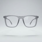 Premium Frost Grey Transparent Square Eyeglasses – Ultra Lightweight TR90 Minimal Unisex Frame