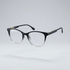 Premium Matte Black Half-Gradient Round Square Eyeglasses – Lightweight TR90 Unisex Optical Frame