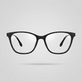 Premium Matte Black Designer Rectangular Eyeglasses – Lightweight TR90 Luxury Unisex Optical Frame with Gold Detail