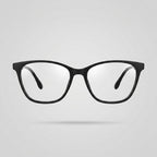 Premium Matte Black Designer Rectangular Eyeglasses – Lightweight TR90 Luxury Unisex Optical Frame with Gold Detail