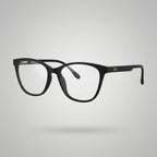 Premium Matte Black Designer Rectangular Eyeglasses – Lightweight TR90 Luxury Unisex Optical Frame with Gold Detail