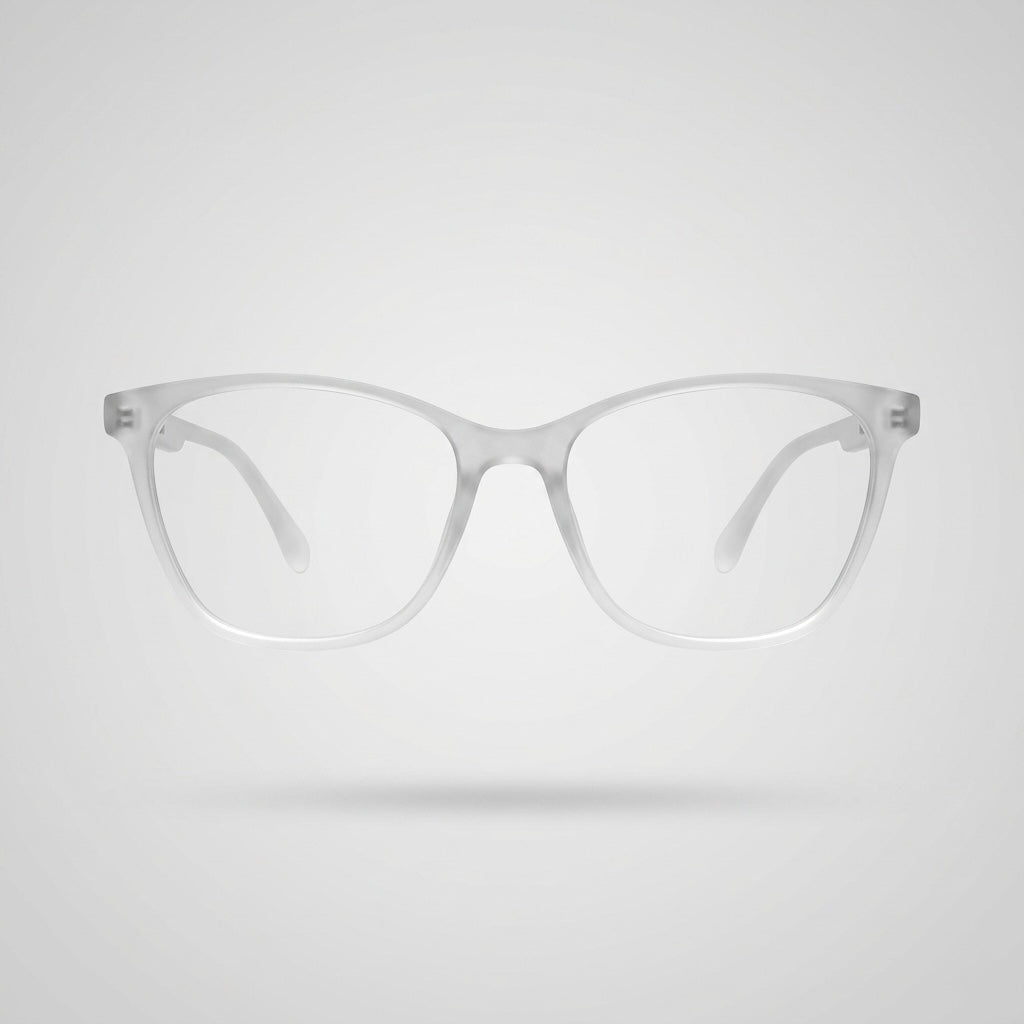 Premium Frost Clear White Cat-Eye Square Eyeglasses – Ultra Lightweight TR90 Unisex Fashion Optical Frame
