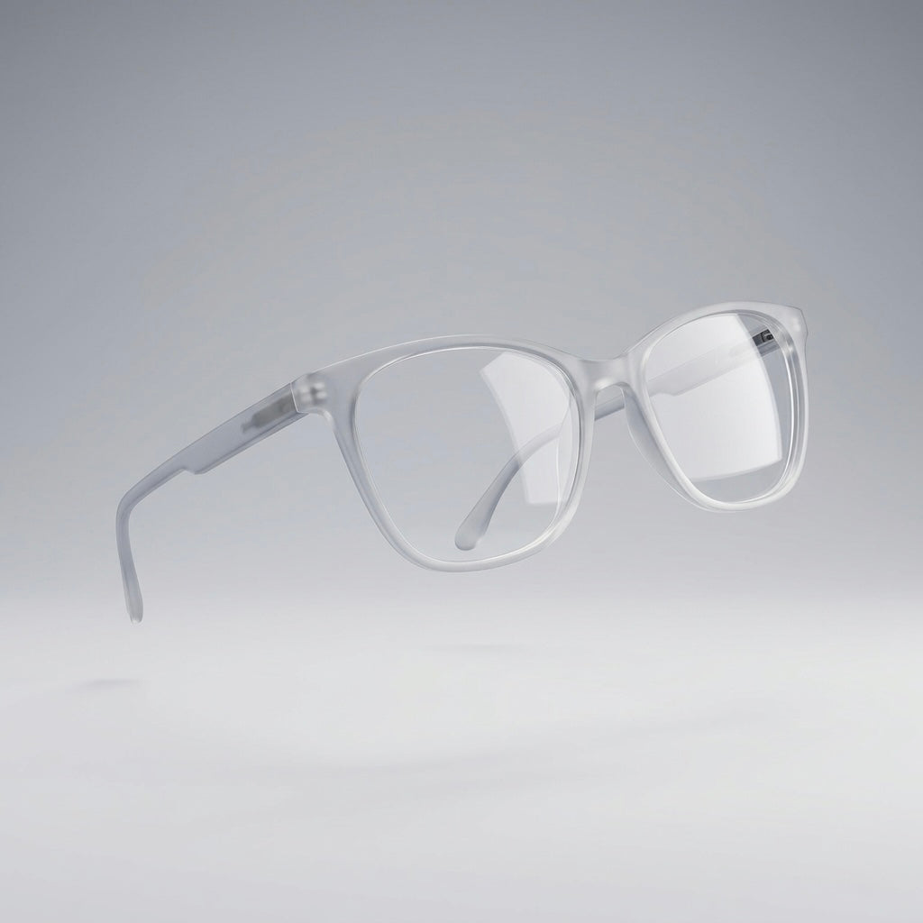 Premium Frost Clear White Cat-Eye Square Eyeglasses – Ultra Lightweight TR90 Unisex Fashion Optical Frame
