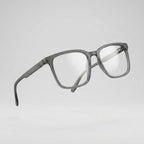 Premium Frost Grey Transparent Square Eyeglasses – Lightweight TR90 Unisex Minimal Optical Frame