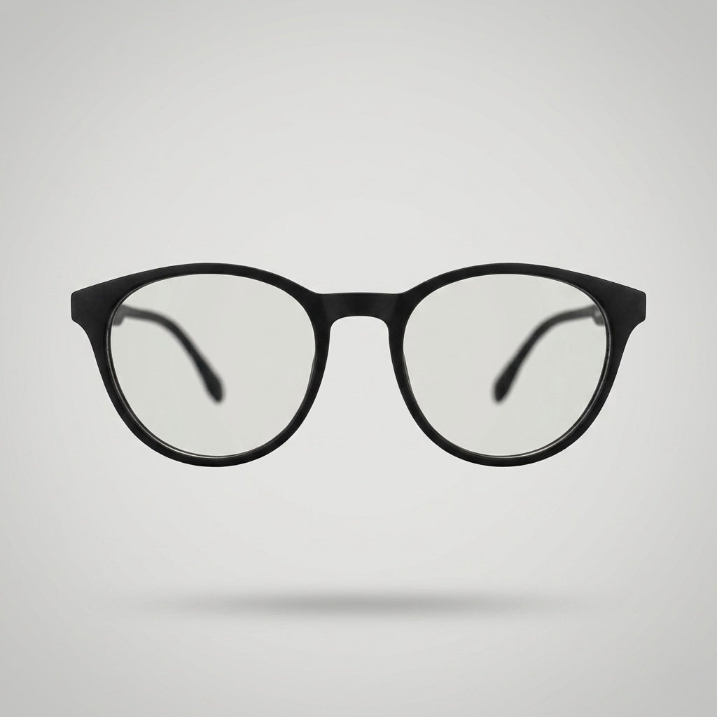 Classic Matte Black Round Eyeglasses Frame – Lightweight Minimal Unisex Optical Wear