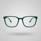 Premium Matte Forest Green Square Eyeglasses Frame – Lightweight Unisex Optical Wear