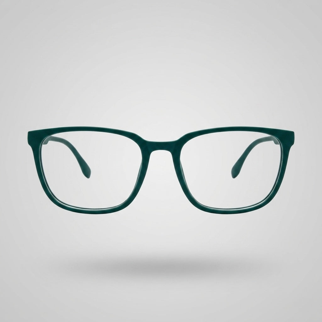 Premium Matte Forest Green Square Eyeglasses Frame – Lightweight Unisex Optical Wear