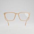 Minimal Transparent Beige Square Eyeglasses Frame – Lightweight Unisex Optical Wear