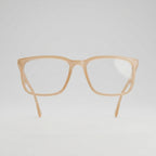 Minimal Transparent Beige Square Eyeglasses Frame – Lightweight Unisex Optical Wear