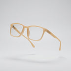Classic Transparent Amber Square Eyeglasses Frame – Lightweight Unisex Optical Wear