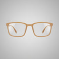 Classic Transparent Amber Square Eyeglasses Frame – Lightweight Unisex Optical Wear
