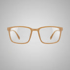 Classic Transparent Amber Square Eyeglasses Frame – Lightweight Unisex Optical Wear