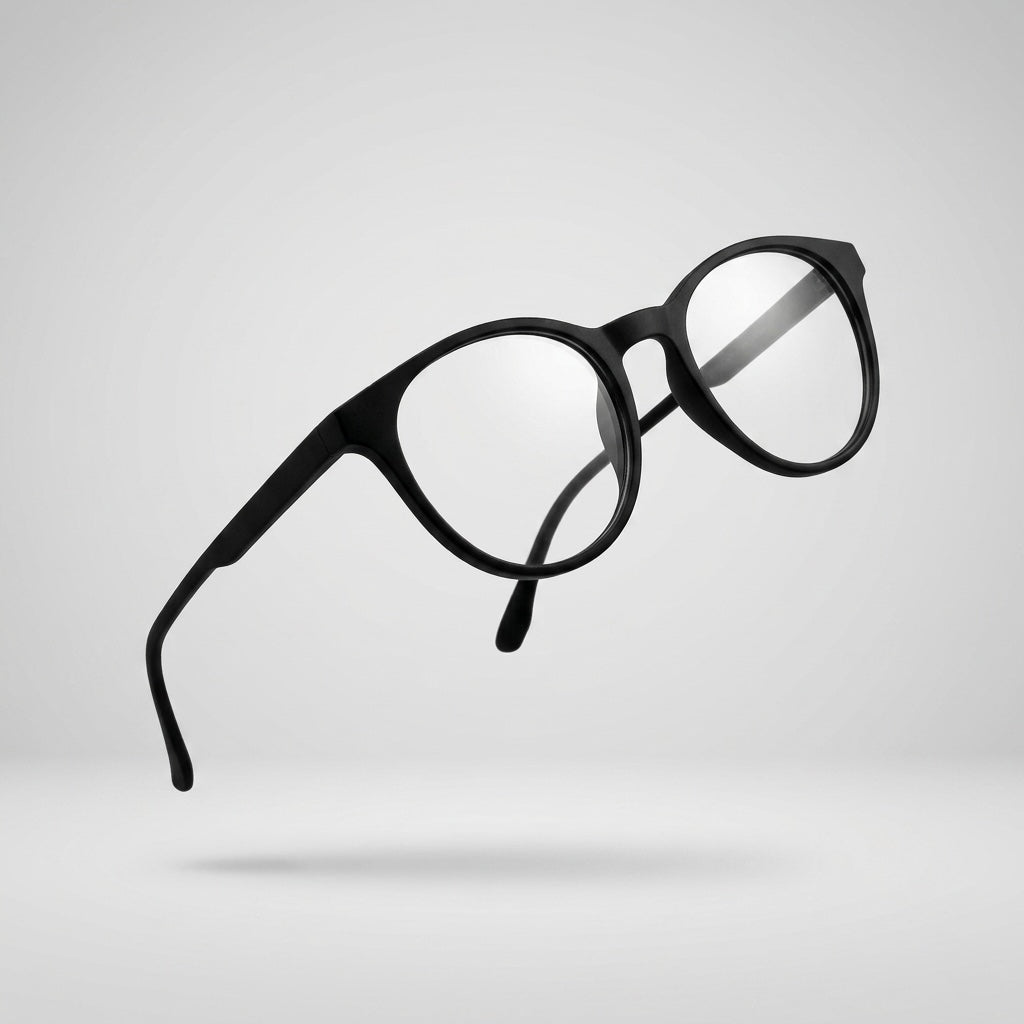 Classic Matte Black Round Eyeglasses Frame – Lightweight Minimal Unisex Optical Wear