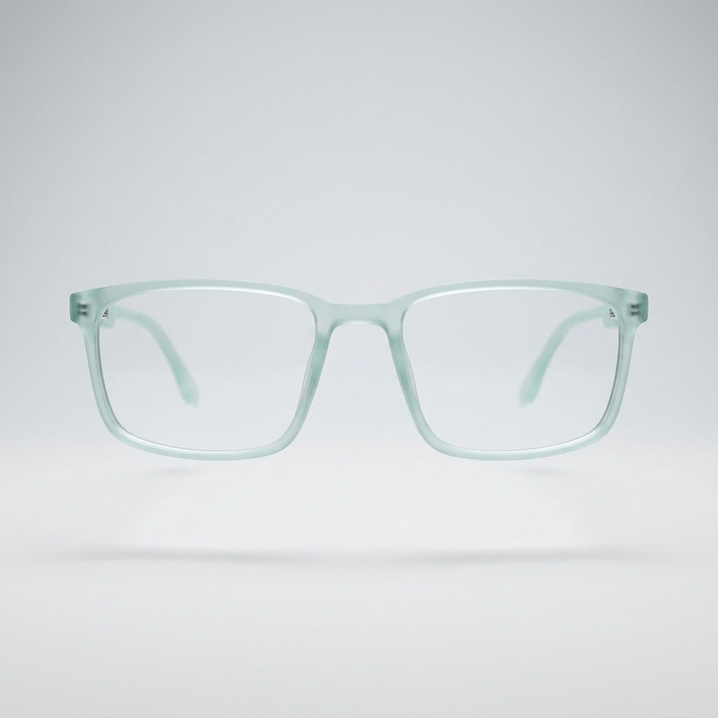 Premium Transparent Mint Green Square Frame Eyeglasses – Lightweight TR90 Unisex Clear Lens Optical Glasses