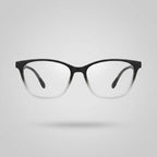 Premium Matte Black Half-Gradient Round Square Eyeglasses – Lightweight TR90 Unisex Optical Frame