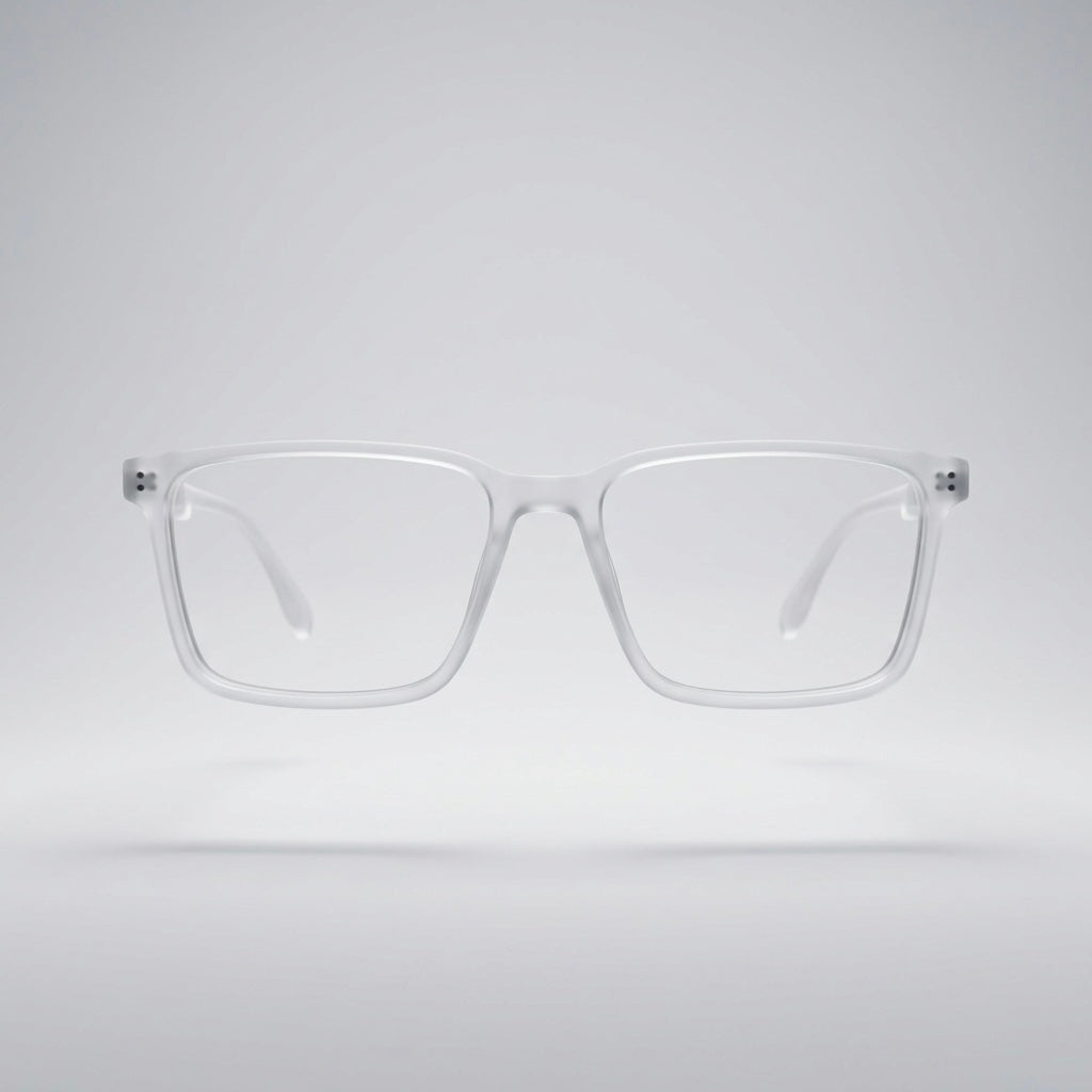 Premium Crystal Clear Transparent Square Eyeglasses – Ultra Lightweight TR90 Minimal Unisex Optical Frame