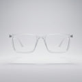 Premium Crystal Clear Transparent Square Eyeglasses – Ultra Lightweight TR90 Minimal Unisex Optical Frame
