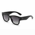 Mivdior Nova CRYSTA Glossy Black  Frame Gradient Grey Lens SUNGLASSES