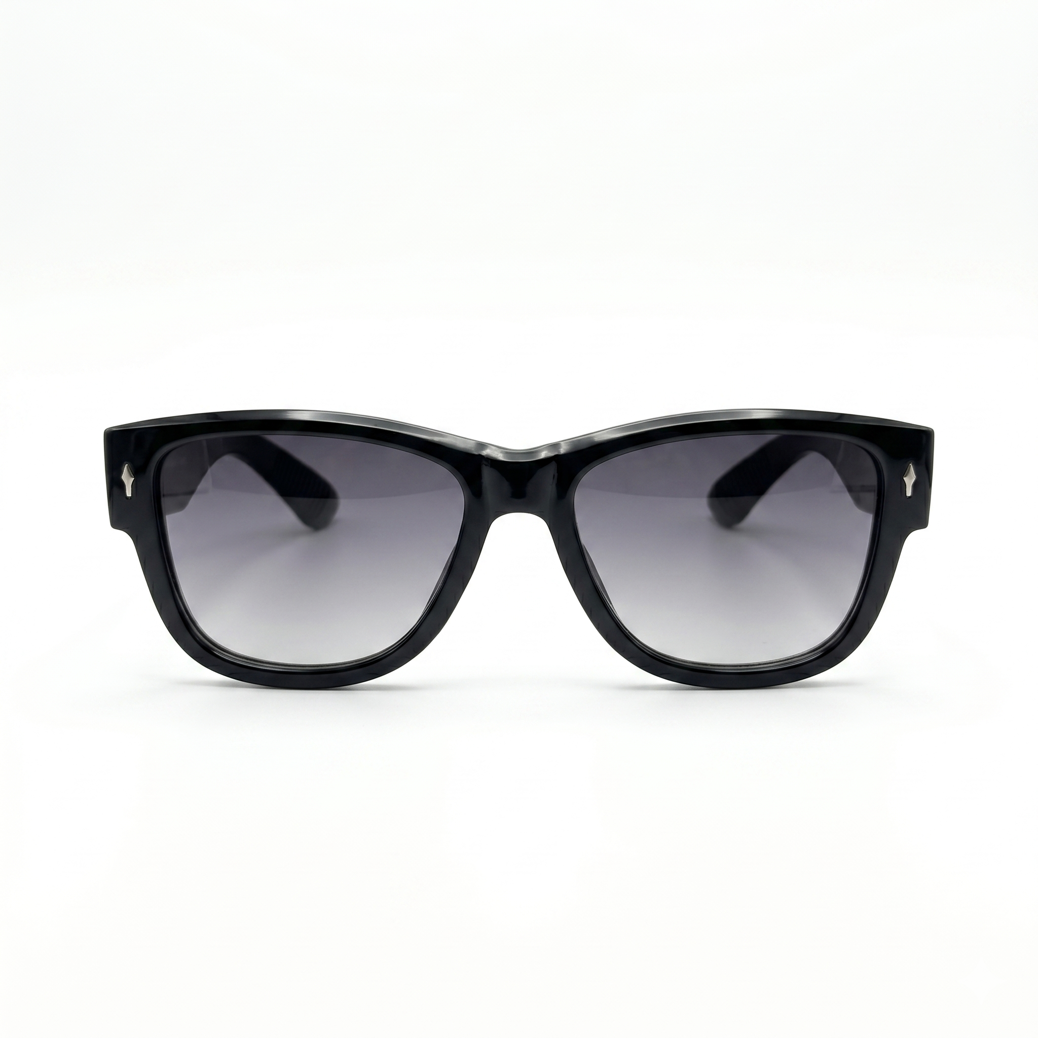 Mivdior Nova CRYSTA Glossy Black  Frame Gradient Grey Lens SUNGLASSES